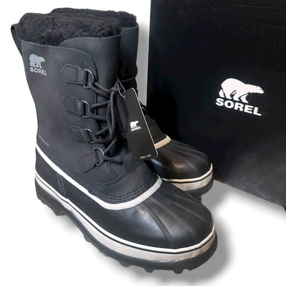 Sorel Caribou WP Insulated Men’s Size 11 Black Waterproof Winter Snow Boots - Picture 5 of 16